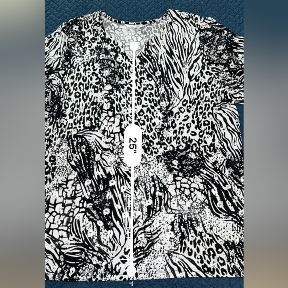Allison Daley Animal Print 3/4 Sleeve Knit Top NWOT Size XL - Picture 5 of 9